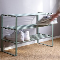 Dinex - Skost�ll i dammgr�n metall, 3 hyllplan, bredd 70 cm