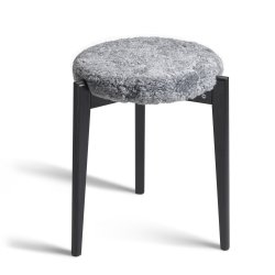 Assist - Taburet med lysegr� f�reskindss�de, syv forskellige finish