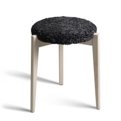Assist - Taburet med m�rkegr� f�reskindss�de, syv forskellige finish