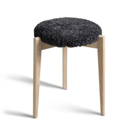 Assist - Taburet med m�rkegr� f�reskindss�de, syv forskellige finish