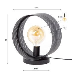 Circulos - Bordlampe med perforeret metalring