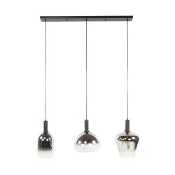 Lajita - Loftlampe med tre forskellige skrm designs i kromfarvet glas