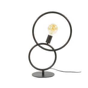 Vinci - Bordlampe i sort metal med to ringe 