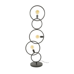 Vinci - Gulvlampe i sort metal med fem ringe 