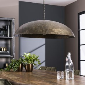 Bertha - Loftlampe med stor metalskærm i antik bronze