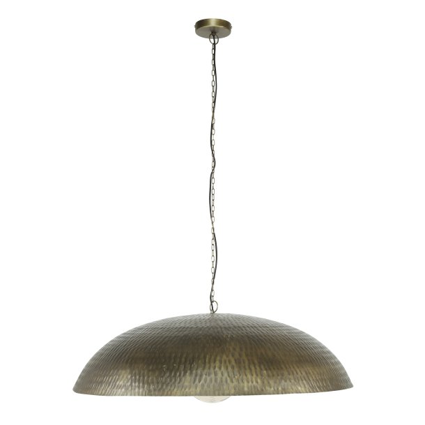 Bertha - Loftlampe med stor metalskrm i antik bronze