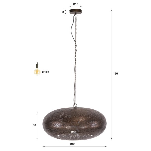 Wight - Pendel i antik kobber, diameter 68 cm.