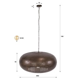 Wight - Pendel i antik kobber, diameter 90 cm.