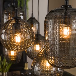 Player - Loftlampe med syv forskellige rgfarvede gr glaskupler