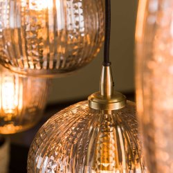 Player - Loftlampe med fem forskellige glaskupler med diamantformet mnster