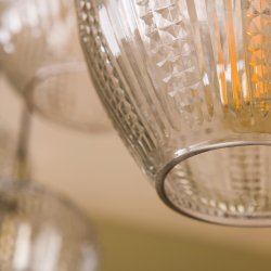 Player - Loftlampe med fem forskellige glaskupler med diamantformet mnster