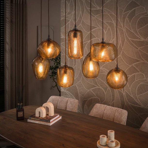 Malpelo - Loftlampe med sk�rme i r�gfarvet brunt glas