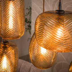 Malpelo - Loftlampe med sk�rme i r�gfarvet brunt glas