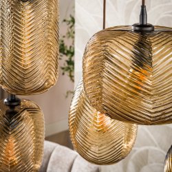 Malpelo - Loftlampe med sk�rme i r�gfarvet brunt glas