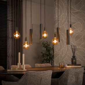 Scala - Loftlampe i brun metal med ni lyskilder