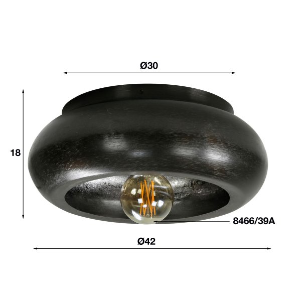 Skyline - Loftlampe i sort nikkel med diameter 42 cm.