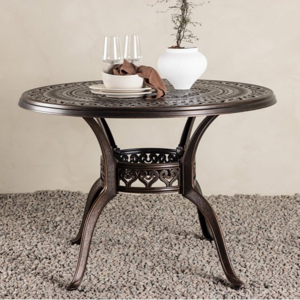 Hector - Cafebord i brun aluminium,  100 cm.