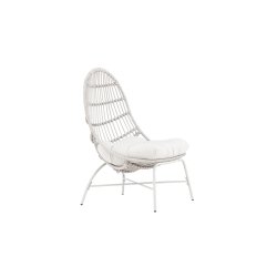 Shasta - Hvilestol i hvidt stl og beige polyester