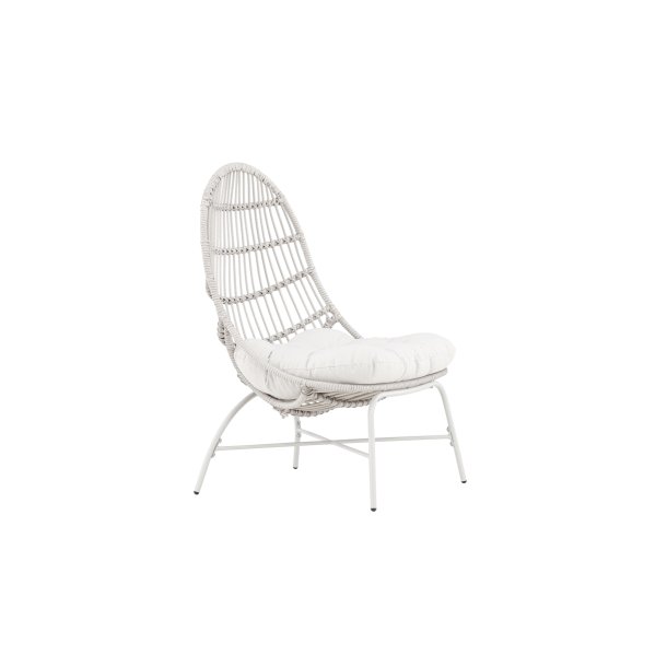 Shasta - Hvilestol i hvidt stl og beige polyester