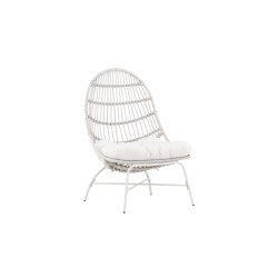 Shasta - Hvilestol i hvidt stl og beige polyester