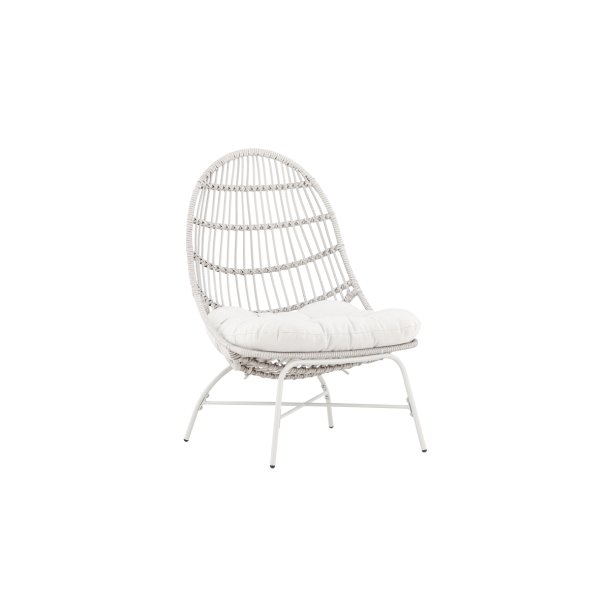 Shasta - Hvilestol i hvidt stl og beige polyester