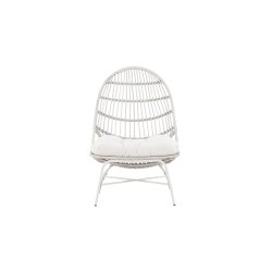 Shasta - Hvilestol i hvidt stl og beige polyester