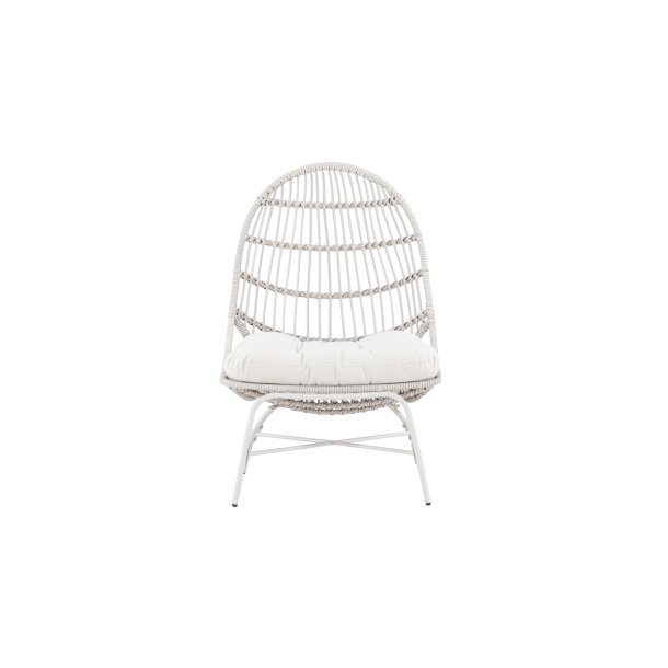 Shasta - Hvilestol i hvidt stl og beige polyester