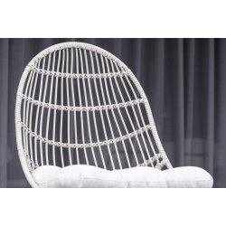 Shasta - Hvilestol i hvidt stl og beige polyester