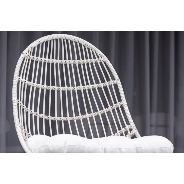 Shasta - Hvilestol i hvidt stl og beige polyester