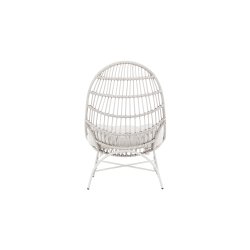 Shasta - Hvilestol i hvidt stl og beige polyester