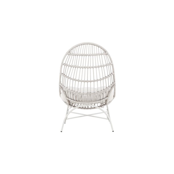 Shasta - Hvilestol i hvidt stl og beige polyester