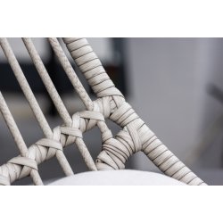 Shasta - Hvilestol i hvidt stl og beige polyester