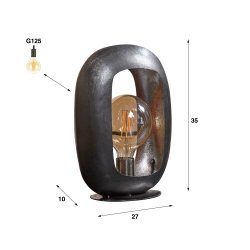 Cueva - Bordlampe i metal, hjde 35 cm.