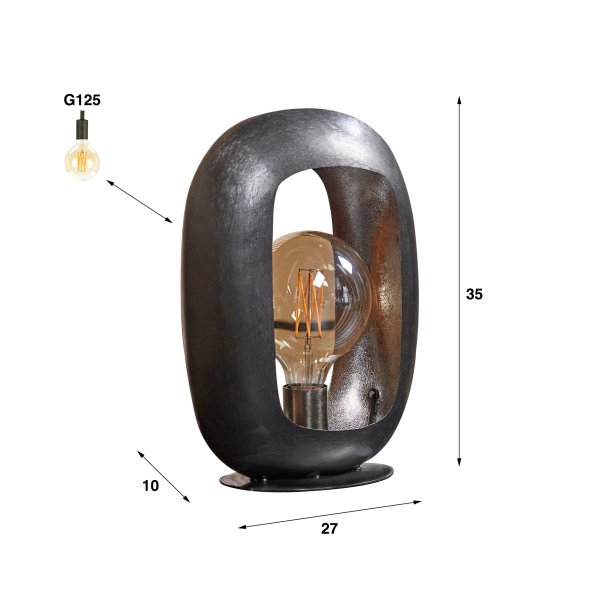 Cueva - Bordlampe i metal, hjde 35 cm.