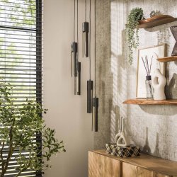 Pantalla - Loftlampe med fem skrme i sort metal