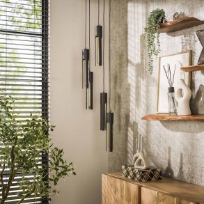 Pantalla - Loftlampe med fem sk�rme i sort metal