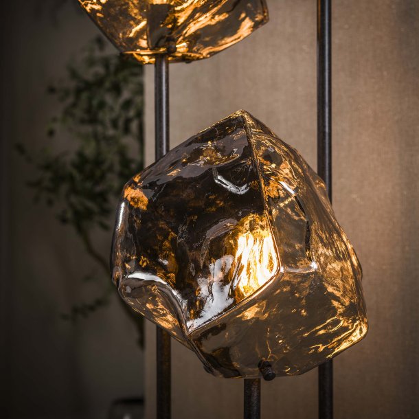 Rock - Gulvlampe med tre forkromede glaskupler