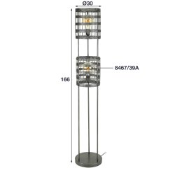 Mimbre - Hndlavet gulvlampe i sort nikkel