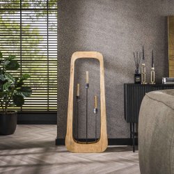 W-Pecker - Hndlavet gulvlampe i mangotr, hjde 120 cm.