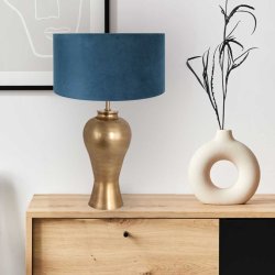 Buford - bordlampe i messing med stofskrm, 3 farver