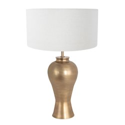 Buford - bordlampe i messing med stofskrm, 3 farver