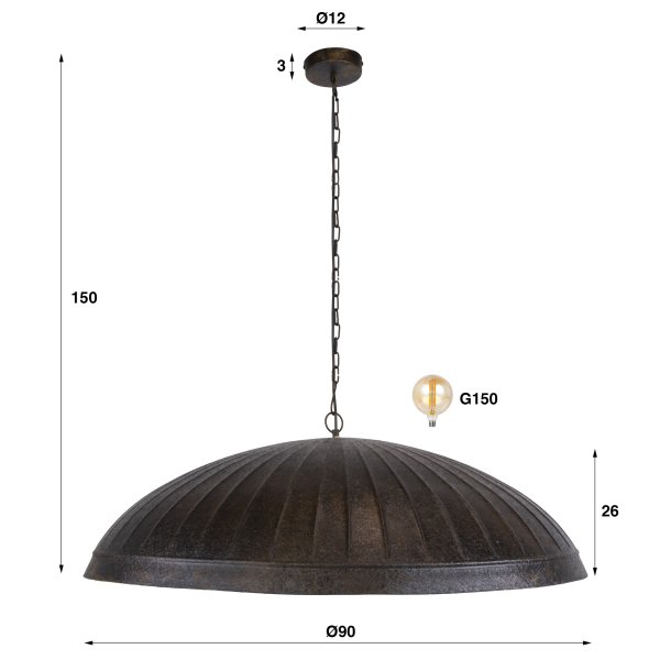Juggler - Pendel i r�gfarvet sort-brun metal, diameter 90 cm.