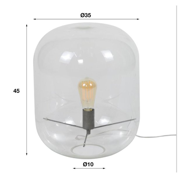 Moon - Bordlampe med glaskuppel