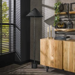 Punch - Gulvlampe med perforeret sort skrm