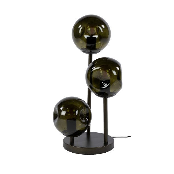 Triblet � Bordslampa med tre glassk�rmar och bronsf�rgad metall