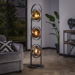 Estrella - Gulvlampe i patineret metal glas