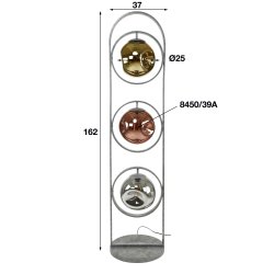 Estrella - Gulvlampe i patineret metal glas