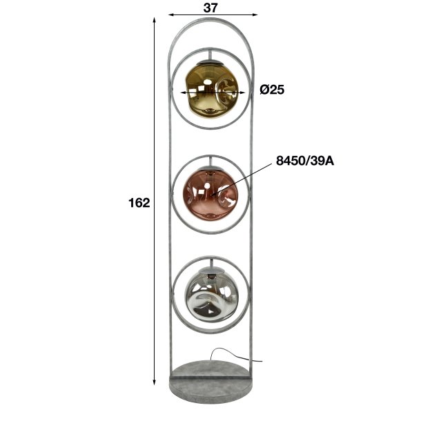 Estrella - Gulvlampe i patineret metal glas