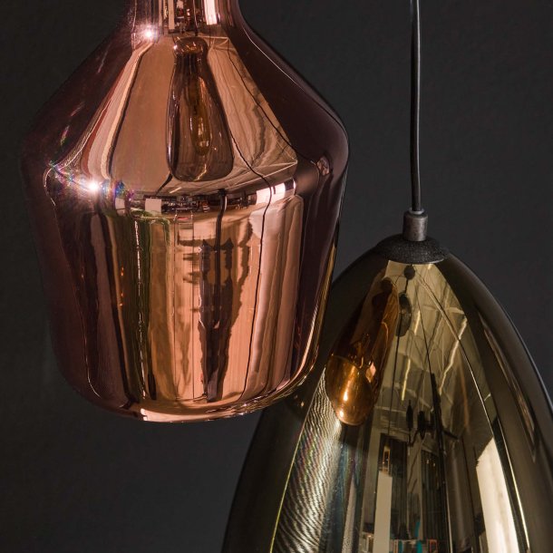 Olympia - Loftlampe med fem glasskrme i forskellig finish