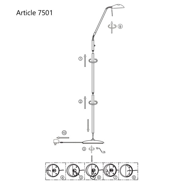 Duran - gulvlampe i tre farver metal